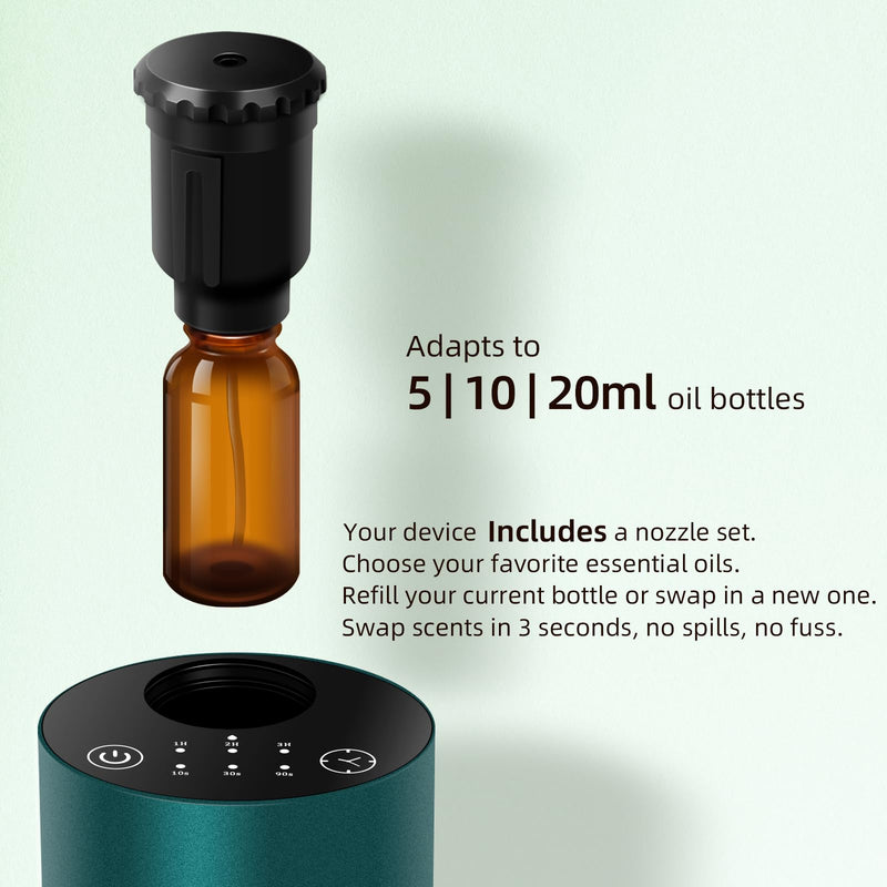 Waterless Essential Oil Diffuser – Portable Nano Mist for Home, Car & Office | 3 Timers, 3 Mist Levels