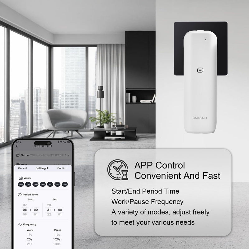 Waterless Wall Plug-in Diffuser – 700 sq ft Coverage | Bluetooth App