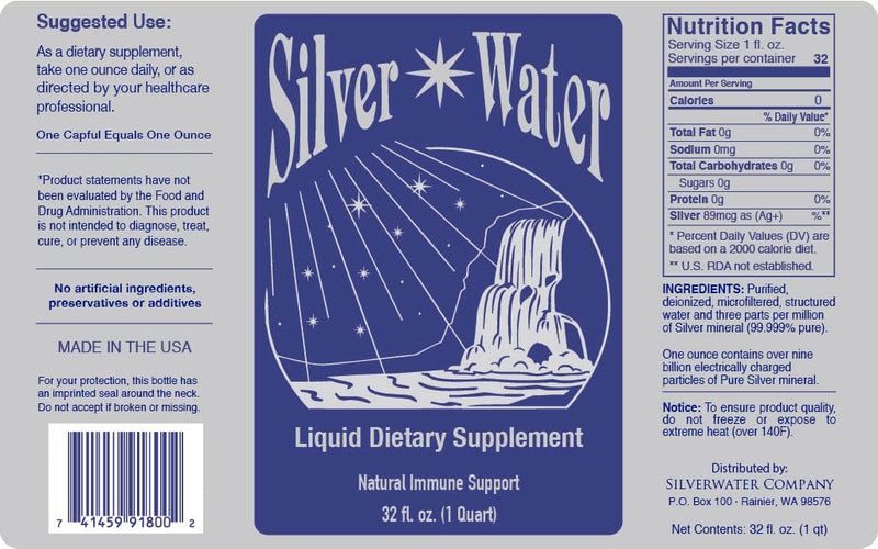 Wayne Rowland Silver Water (Original Formula) (6 Pack) - 3 PPM Colloidal Silver Distilled Water