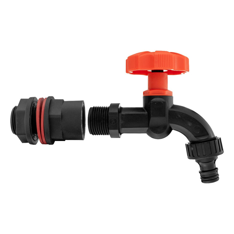 Water Butts Kit 3/4" PP Black Tap