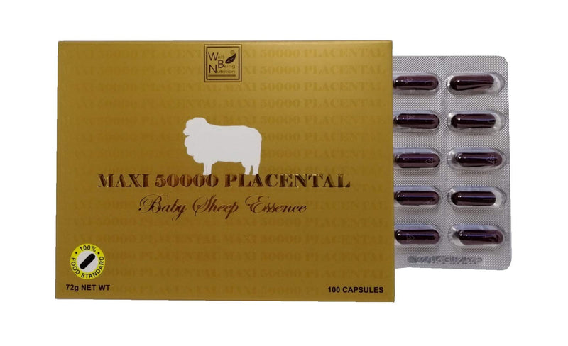 Wealthy Health Sheep Placenta Supplement – 50,000 mg, 100 Capsules (Australia)