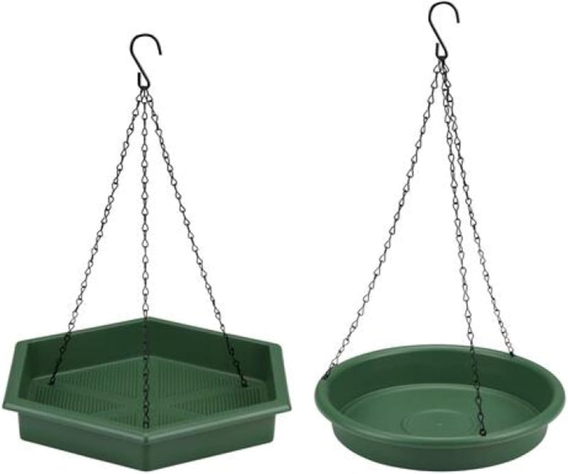 Set of 2 Hanging Bird Feeder & Bird Bath for Wild Birds