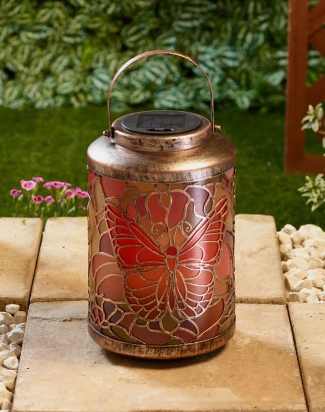 Solar Butterfly Lantern Outdoor Garden Light