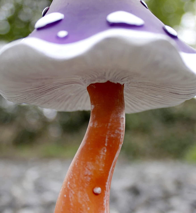 Set of 2 Colourful Mushroom Garden Ornaments