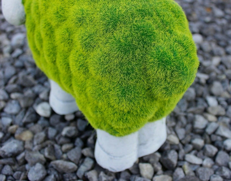 Stone & Grass Effect Sheep Garden Ornament Resin Statue 35cm