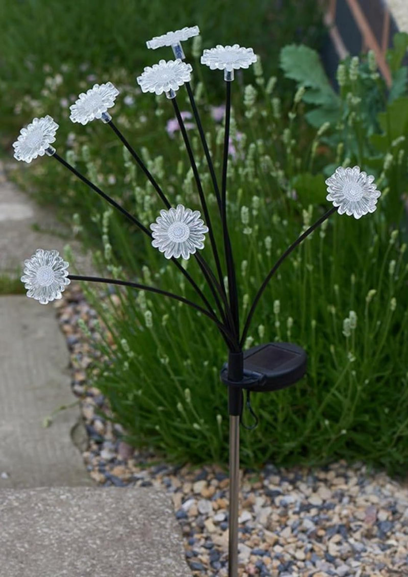 Solar Daisy Stake Lights with 8 LED Flower Stems 70cm