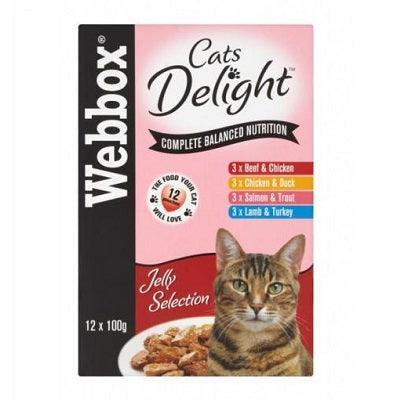 Webbox Cat Delight in Jelly Pouches 12 x 100g - Case of 4