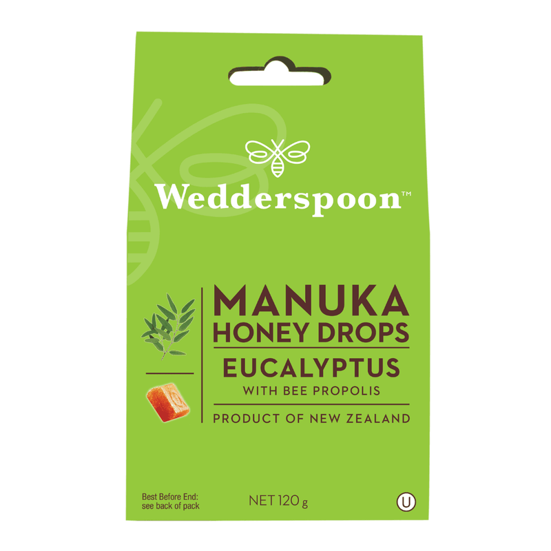 Wedderspoon Manuka Honey Drops – Eucalyptus (20 Drops)