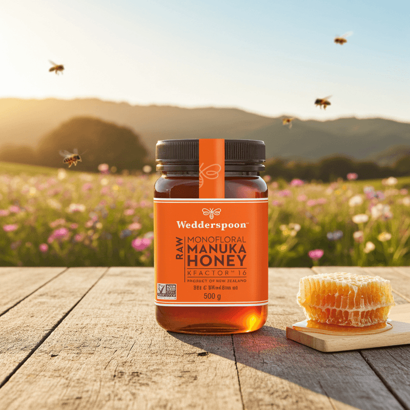 Wedderspoon Raw Manuka Honey KFactor 16+ – 500g