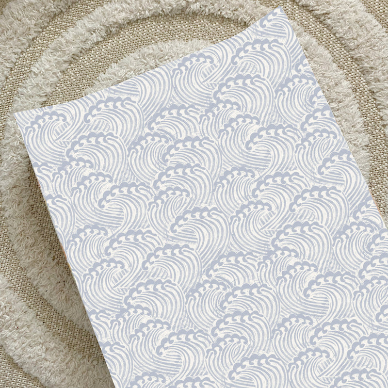 Anti-Roll Wedge Changing Mat - Blue Ocean Waves Print