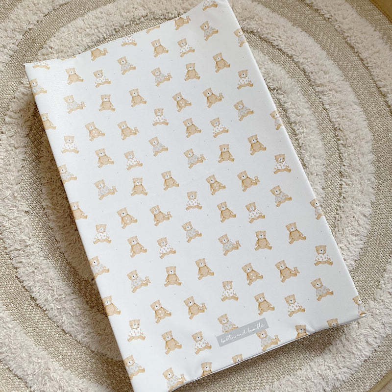 Anti-Roll Wedge Baby Changing Mat - Teddy Bears print
