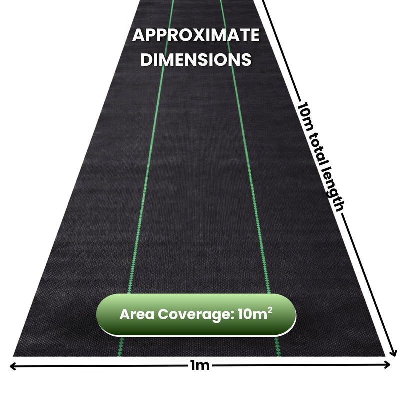 1m x 10m Heavy Duty Weed Control Fabric Membrane 100gsm