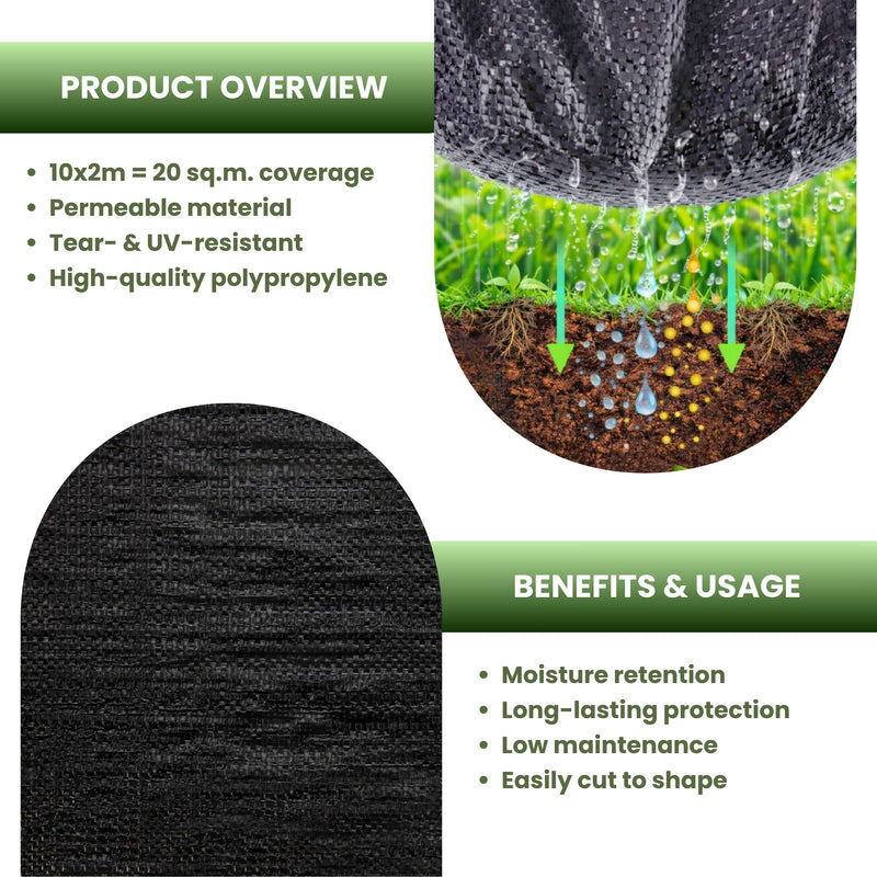 3 Pack Heavy Duty Weed Control Fabric Membrane 1m x 10m