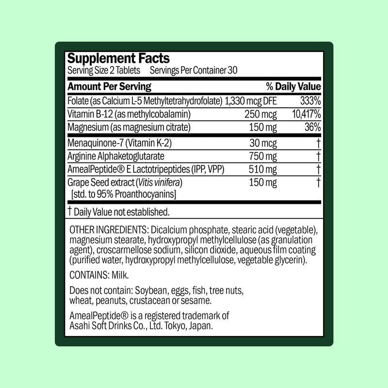WellWithAll Blood Pressure Support Supplement | Supports Healthy Blood Pressure & Circulation | 60 Tablets