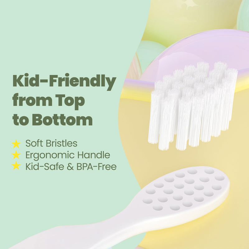 Well Before Dinosaur Kids Toothbrush – 0.12mm Ultra-Soft Bristles, 3-Pack