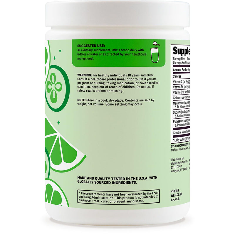 Wellah Creatine + Hydration Powder (Cucumber Lime) – 30 Servings