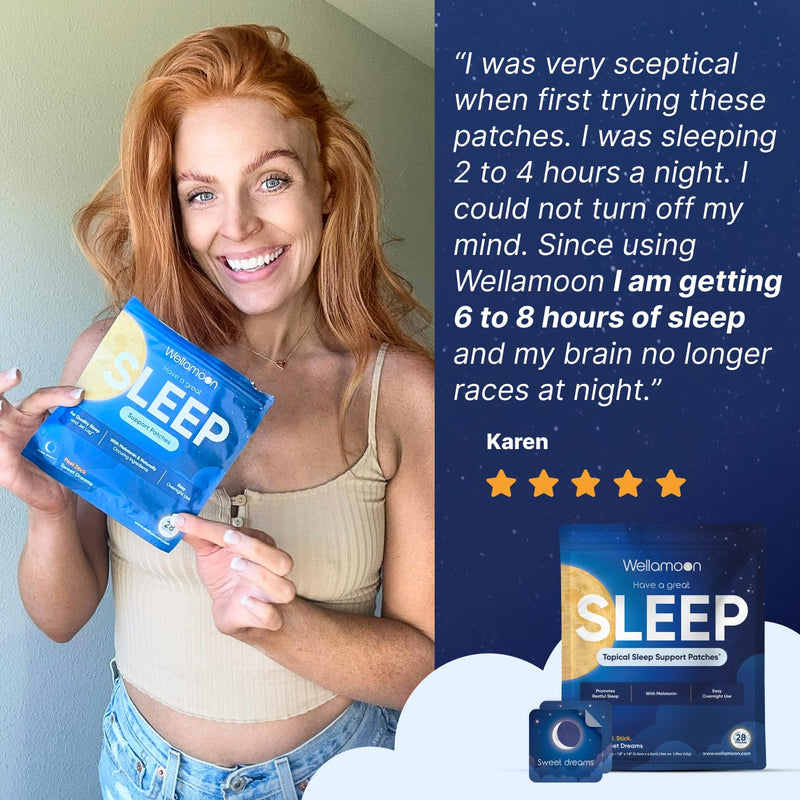 Wellamoon Sleep Patches - Extra Strength Melatonin & Valerian for Adults