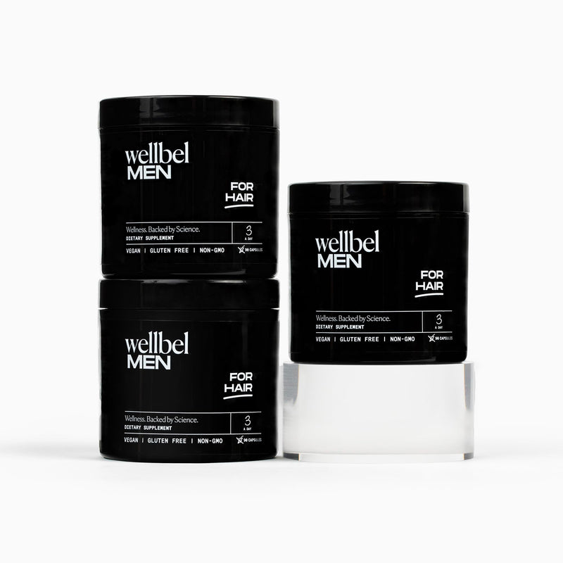 WELLBEL Men Clean Supplement for Hair, Skin, and Nails – Vegan, Gluten Free, Non-GMO – 90 Count (3 Pack)