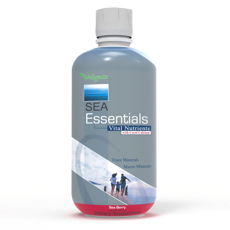 Wellgenix Sea Essentials Liquid Multivitamin with Coral Calcium & Sea Minerals – Sea Berry Flavor (Pack of 2)