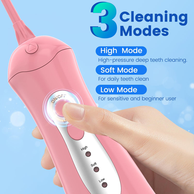 WellLeo Water Flosser - Portable Oral Irrigator, 5 Jet Tips, USB Rechargeable