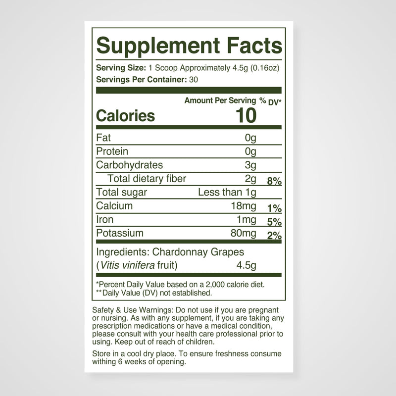 WellVine Premium Smart Prebiotic Gut Health Supplement Powder for Men & Women | Digestive Support & Gut Health With 100% Upcycled Chardonnay Grapes | Plant-Based, Gluten and Allergen-Free | 4.75Oz