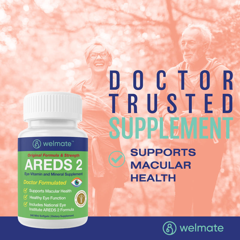 WELMATE AREDS 2 (120 Servings) – Eye Vitamin & Mineral Supplement for Macular Health