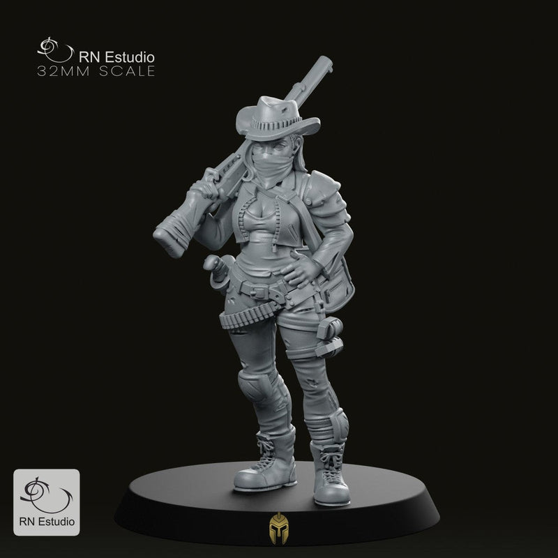 Western Lone Wolf Miniature Wasteland Bounty Hunter Gunslinger