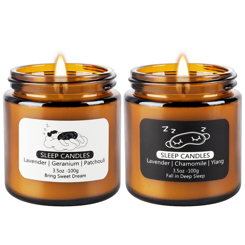 Wfmolcand 2 Pack Sleep Scented Candles - Sweet Dream & Deep Sleep
