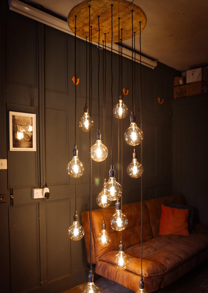 Rustic Cascade Chandelier | 15 Light Stairwell & High Ceiling Lighting UK