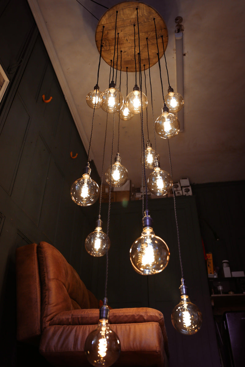 Rustic Cascade Chandelier | 15 Light Stairwell & High Ceiling Lighting UK