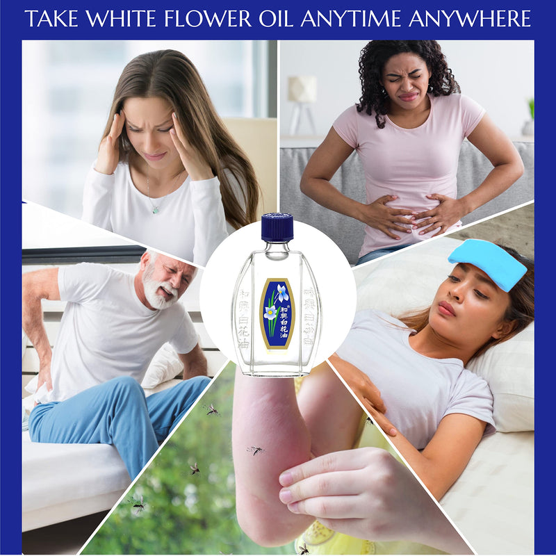 White Flower Analgesic Balm Oil 20ml - Pain Relief, 6 Packs, Authentic US Import