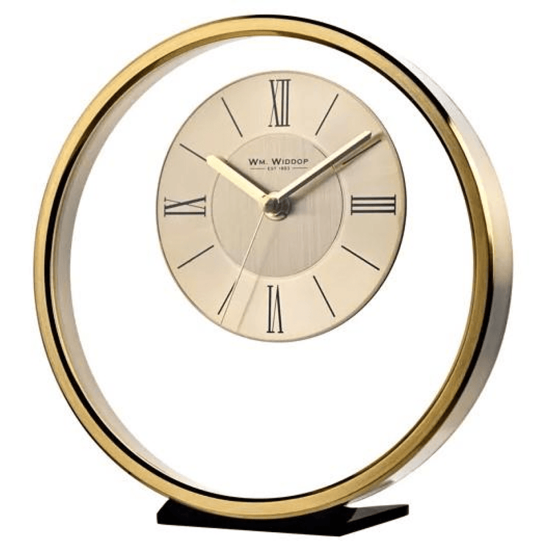 Widdop Round Gold Mantel Clock W2937G - InStock