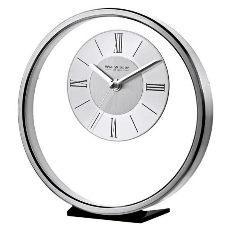 Widdop Round Silver Mantel Clock W2937S - InStock