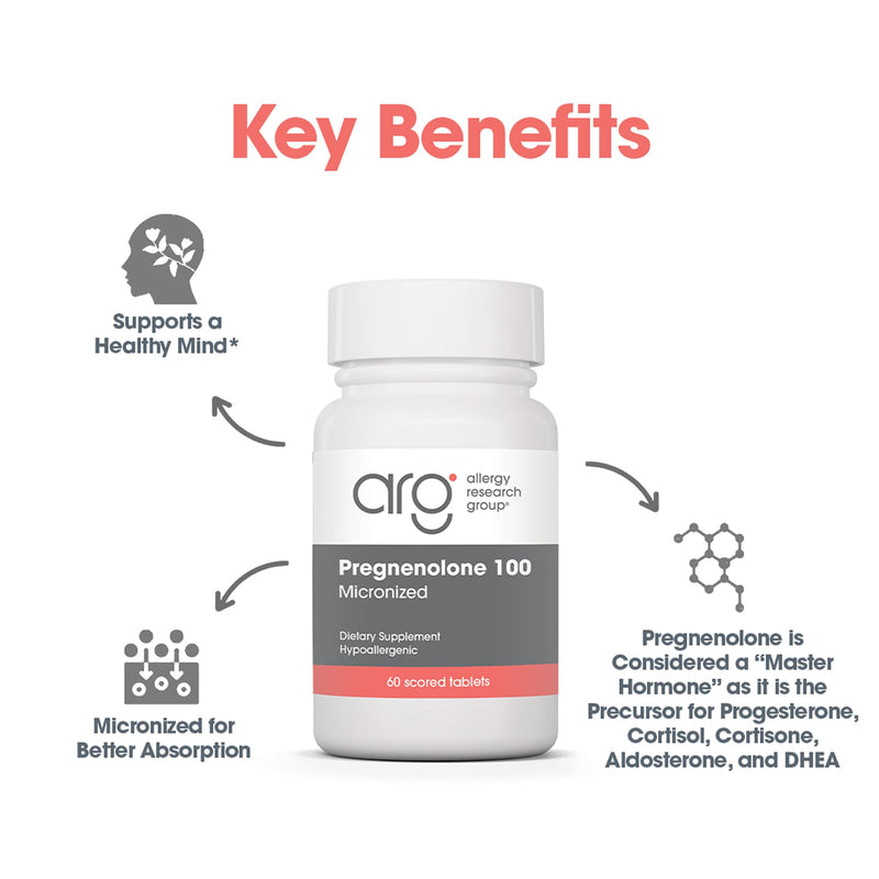 Allergy Research Group Pregnenolone 100mg – Plant-Based Hormone Support (60 Tablets)