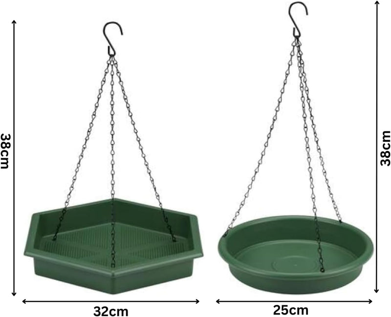 Set of 2 Hanging Bird Feeder & Bird Bath for Wild Birds