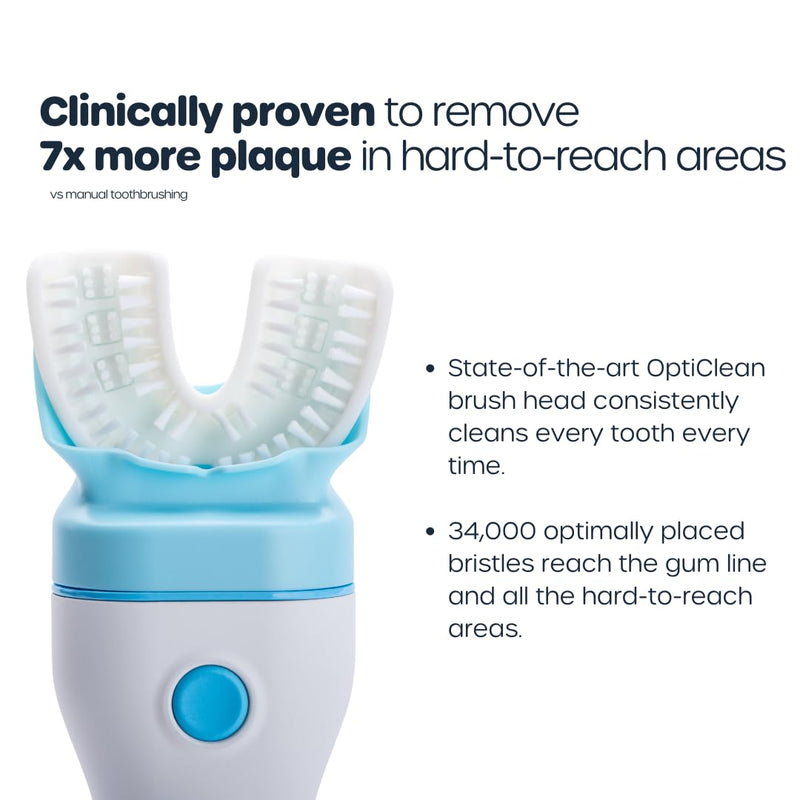Willo Fully Automatic Kids U-Shaped Electric Toothbrush – Berry Splash (Small, Ages 5-7)