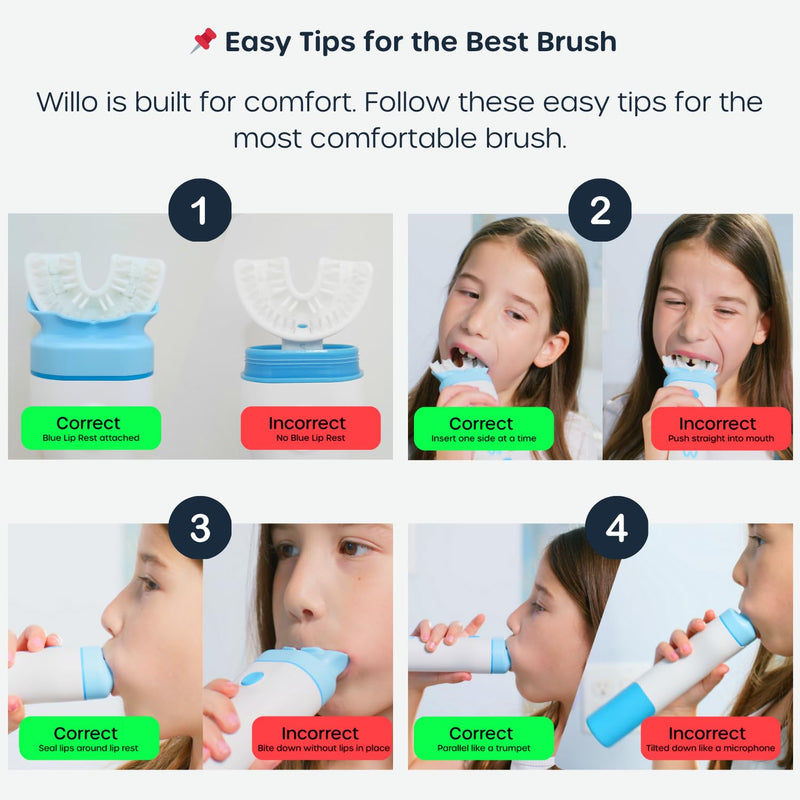 Willo BrushBot Kids U-Shaped Toothbrush – Rechargeable Smart Toothbrush with App