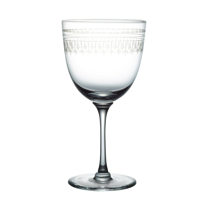 Large Crystal Wine Glasses with Ovals Design
