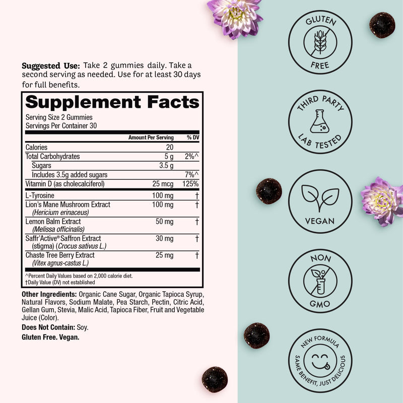 Winged Wellness Happy Her Mood Gummies - Vegan Mood Support for Women
