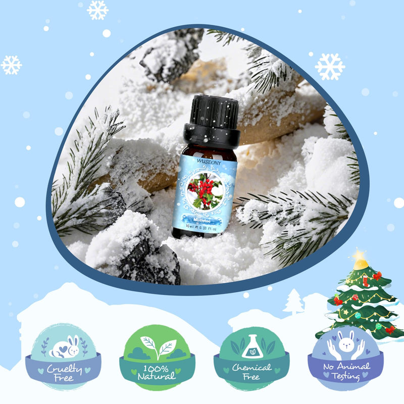 Winter Essential Oil Set – 6 Festive Scents for Diffusers & Gifts | Wreath, Gingerbread, Peppermint