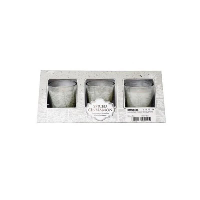 3 Pack Winter Spiced Cinnamon Scented Christmas Candles