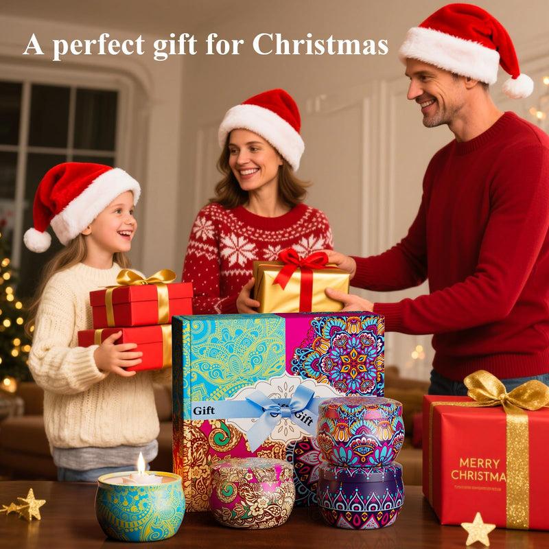 WINTERCRUSH 4-Pack Scented Candles Gift Set – Christmas Home Fragrance