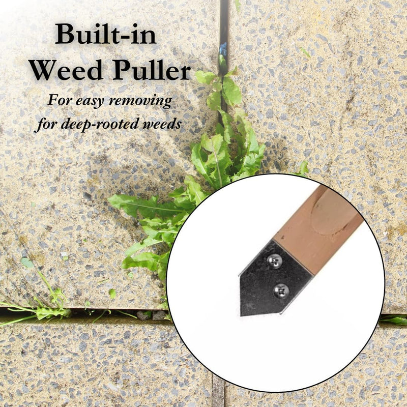 Patio Weed Remover Wire Brush with Scraper for Paving
