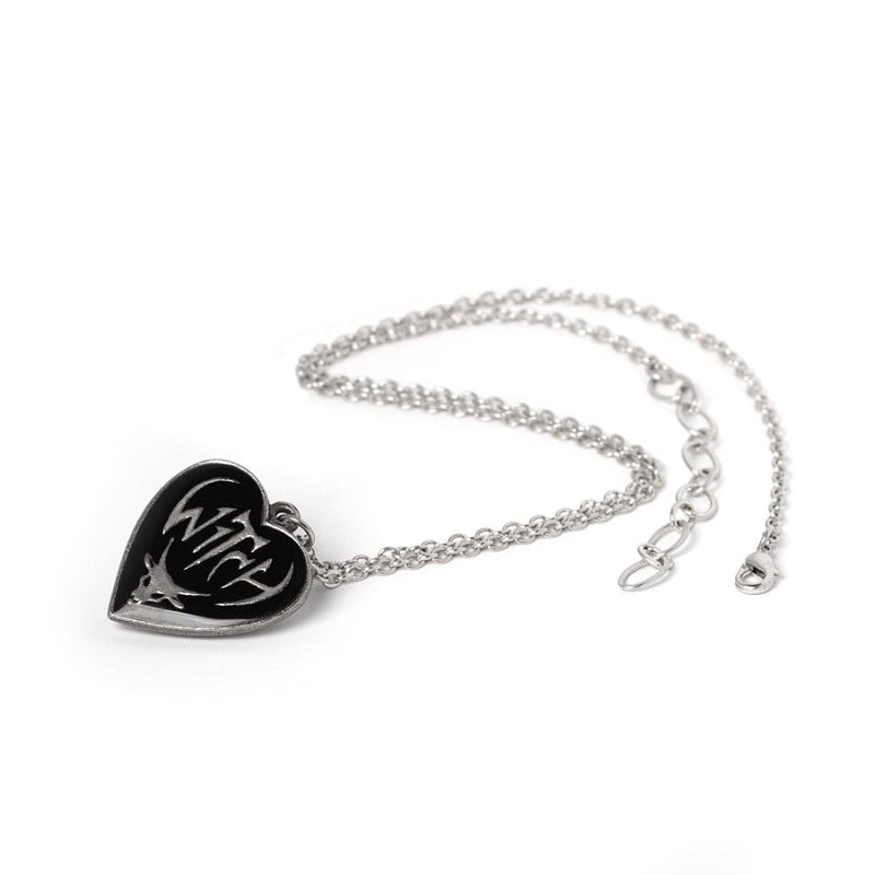 Alchemy Gothic Witch Heart Reversible Pendant Necklace