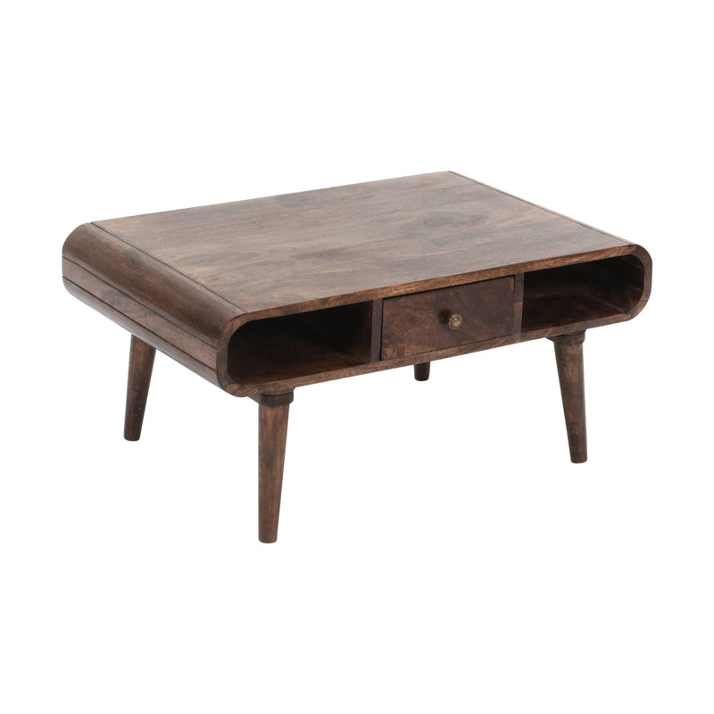 Franklin Dark Mango Wood Coffee Table with Drawer