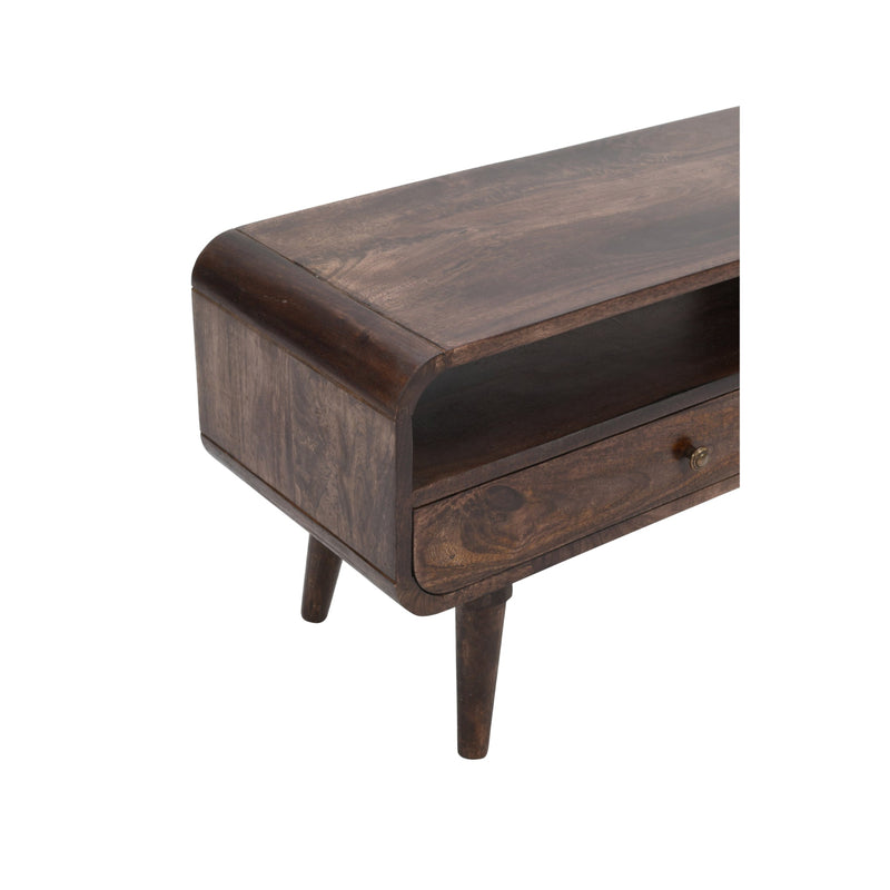 Franklin Dark Mango Wood Large TV Stand with 2 Drawers