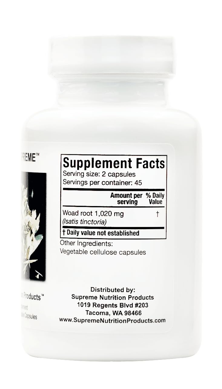 Woad Supreme Isatis Root Capsules – 90 Vegetarian Capsules (Pack of 2) | Supreme Nutrition