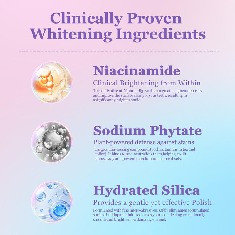 Woadee Niacinamide Whitening Toothpaste | Fluoride-Free Enamel & Gum Health | Mint