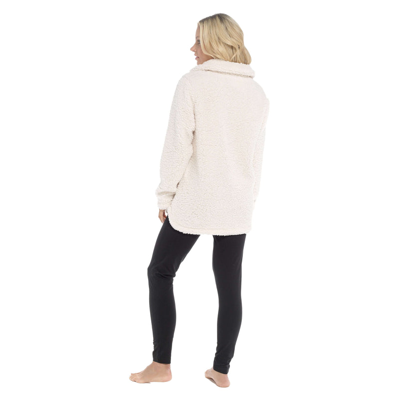 Women's Ultra-Soft Sherpa Lounge Set Long Sleeve Top and Leggings with Double Pockets Cozy Pajamas for Chilly Days Multiple Sizes Daisy Dreamer