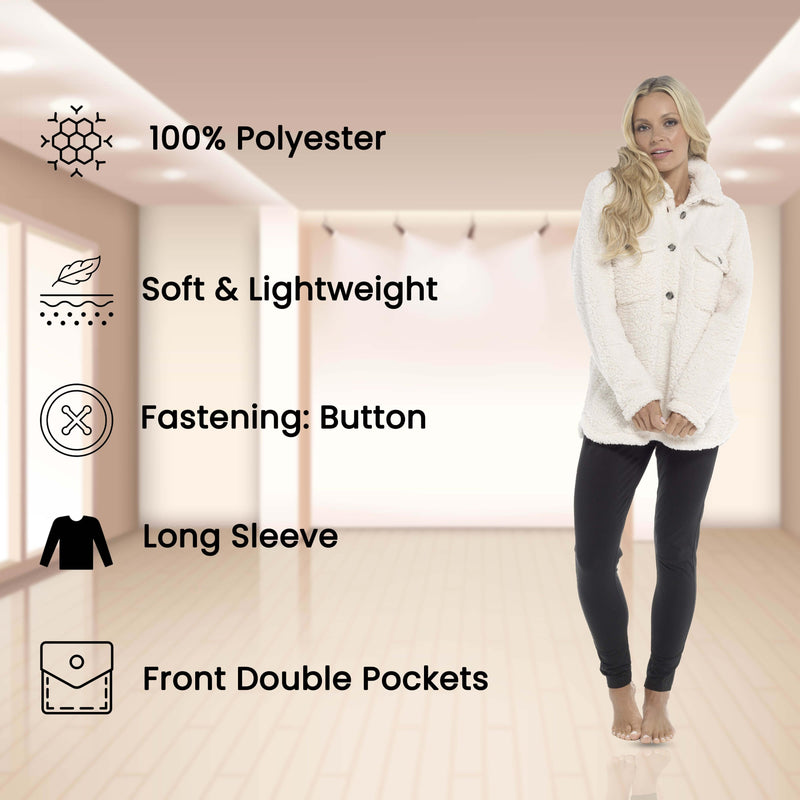 Women's Ultra-Soft Sherpa Lounge Set Long Sleeve Top and Leggings with Double Pockets Cozy Pajamas for Chilly Days Multiple Sizes Daisy Dreamer